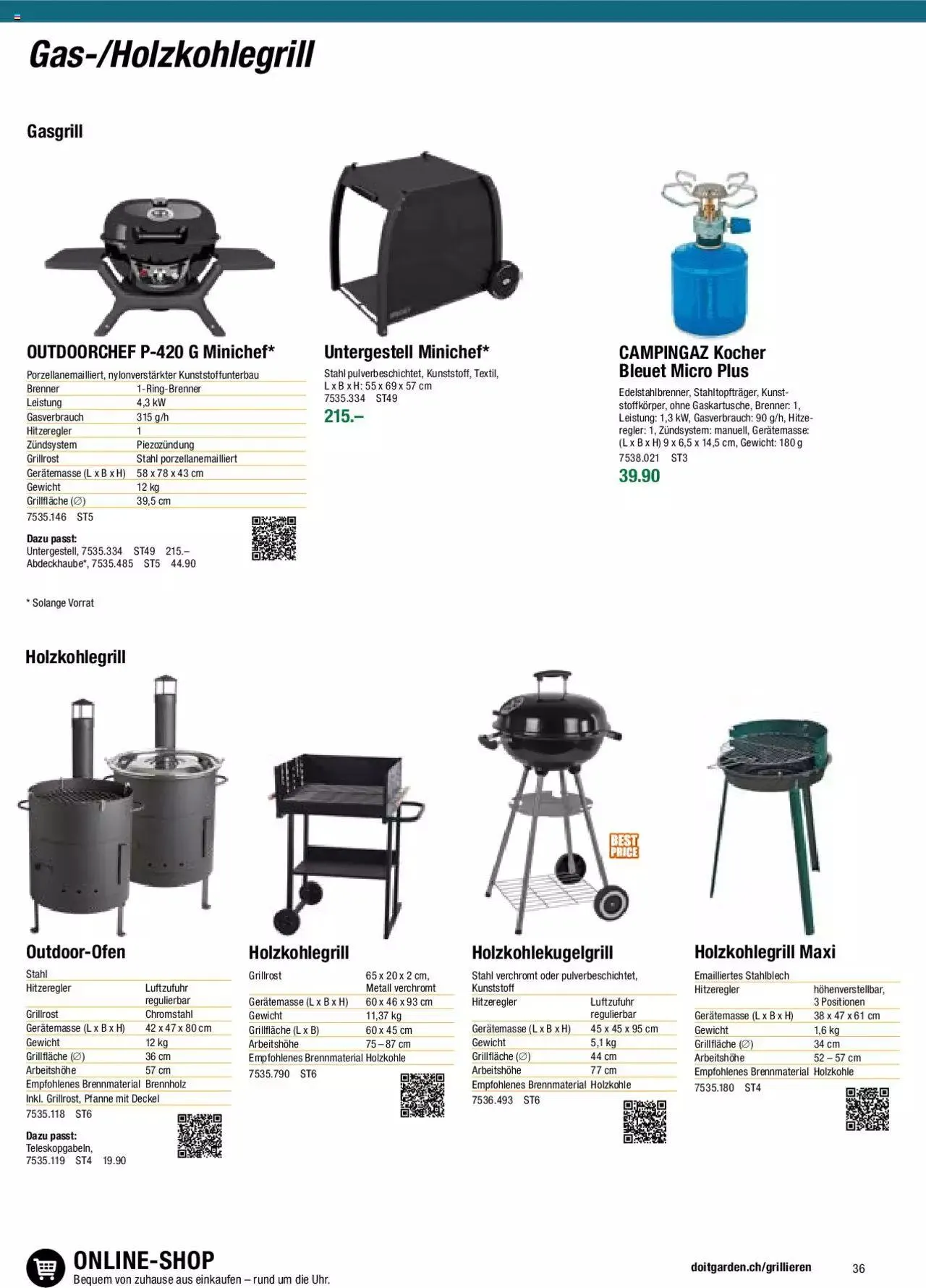 DO IT+GARDEN MIGROS Aktionen Grill von 26. Februar bis 31. Dezember 2024 - Prospekt seite 36