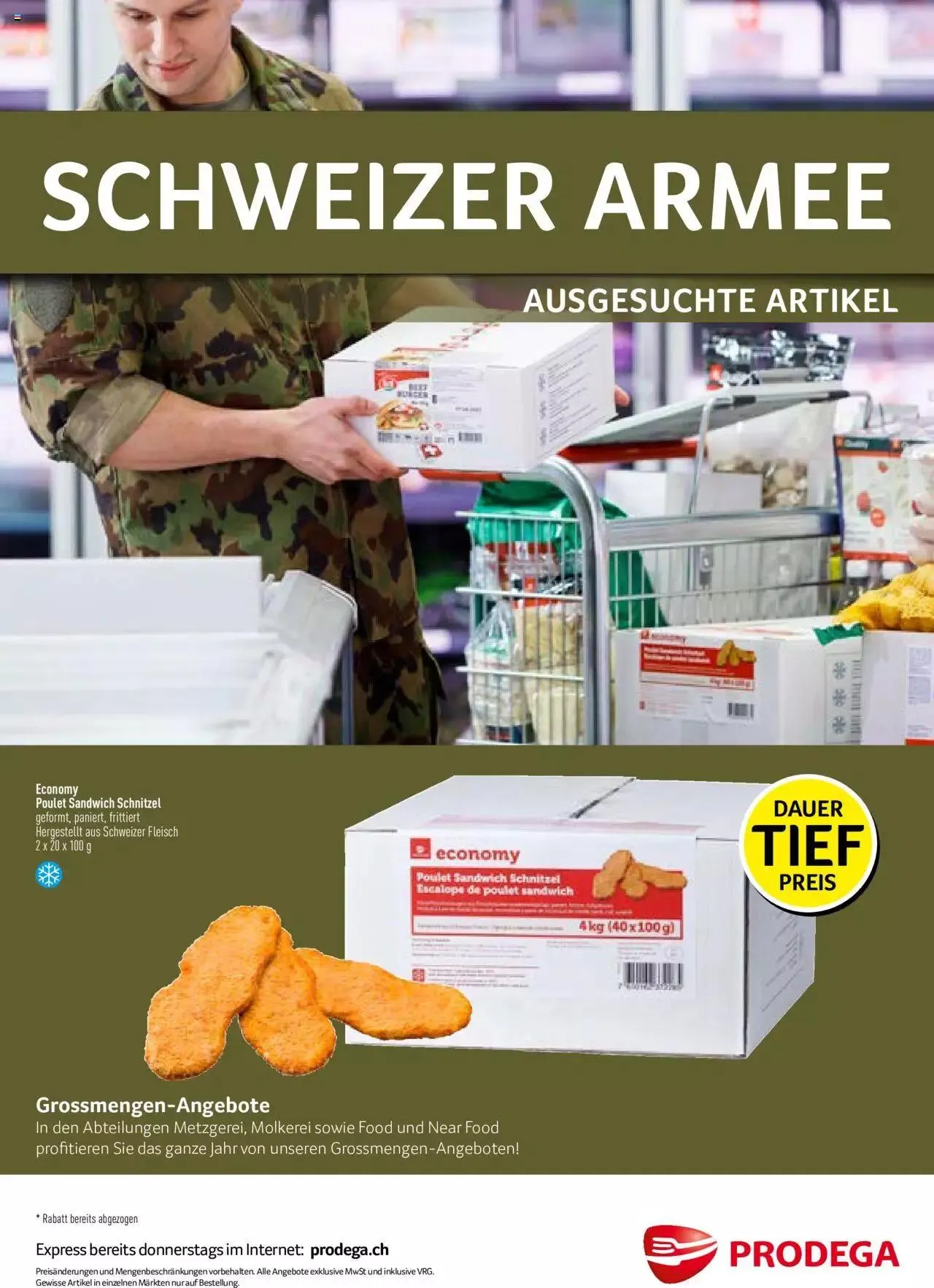 Prodega Aktionen Schweizer Armee von 11. März bis 11. März 2025 - Prospekt seite  1