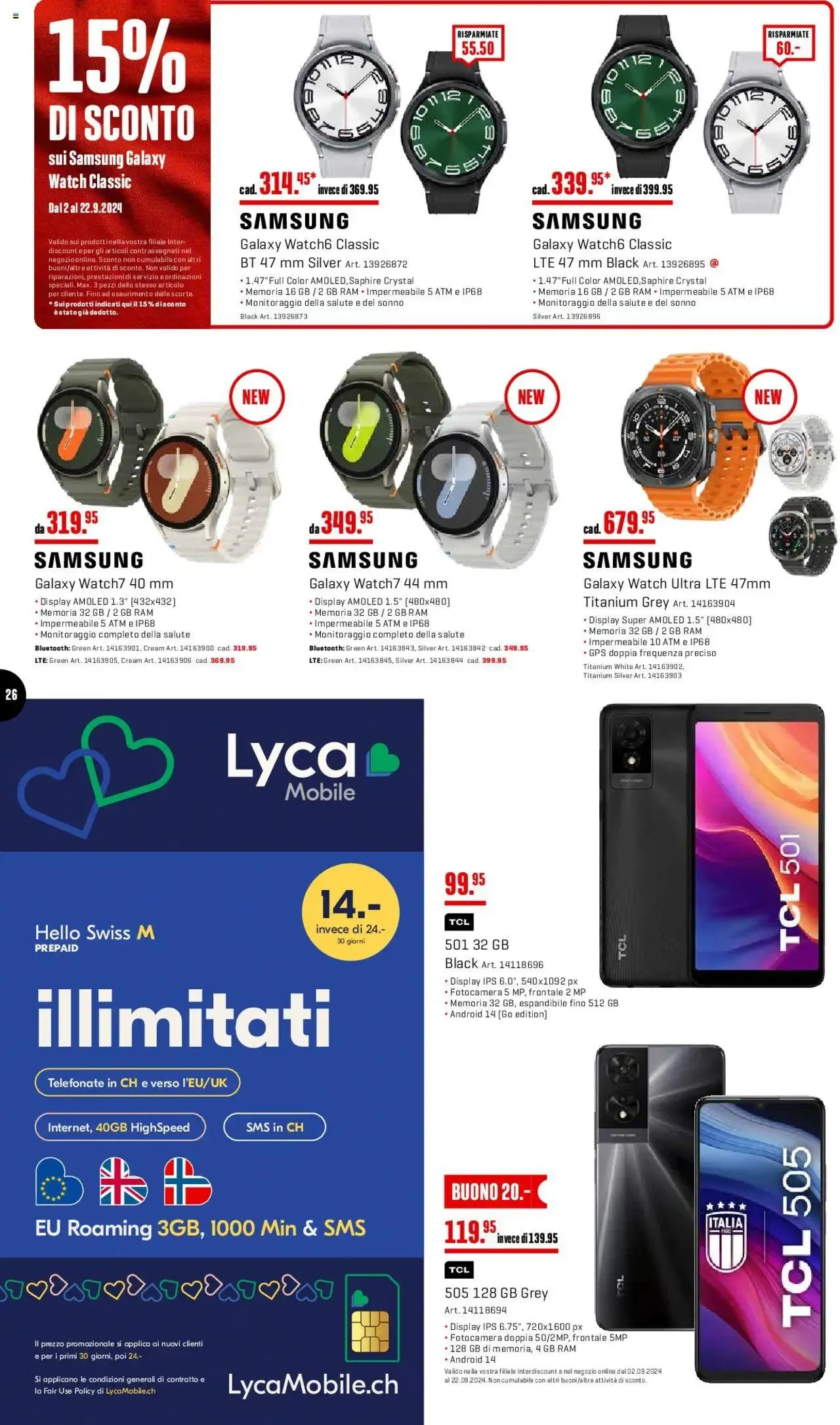 Interdiscount Prospetto von 2. September bis 22. September 2024 - Prospekt seite  26