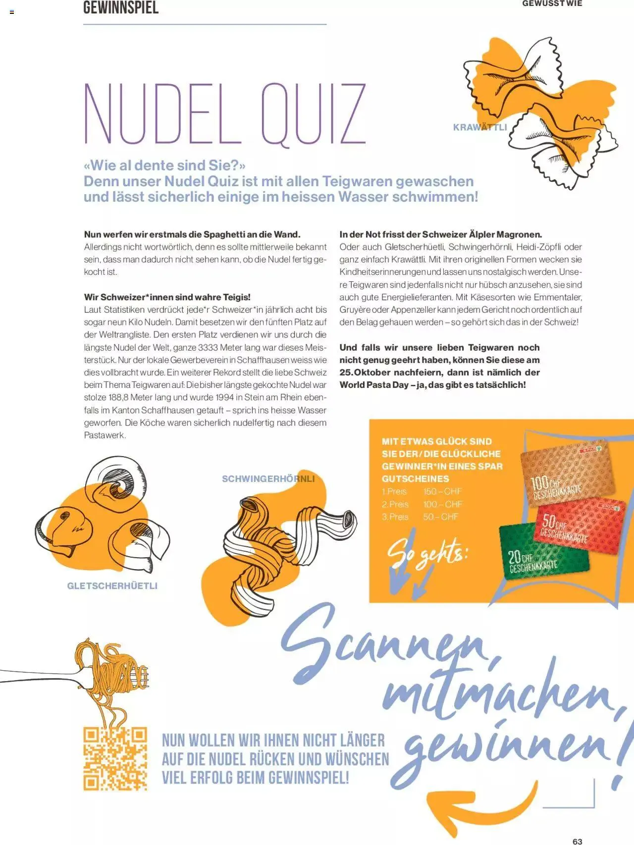 SPAR Kundenmagazin von 22. September bis 31. Dezember 2023 - Prospekt seite  63