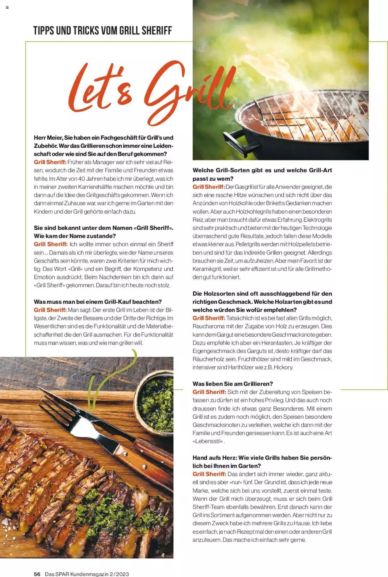 SPAR Kundenmagazin von 31. Mai bis 31. Dezember 2023 - Prospekt seite  56