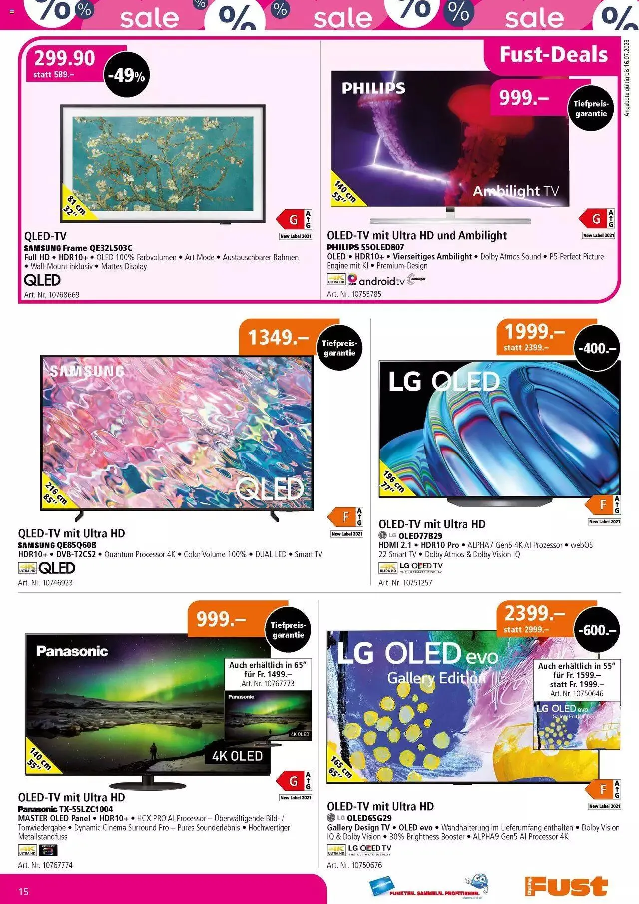 Fust Multimedia Post von 4. Juli bis 23. Juli 2023 - Prospekt seite 15