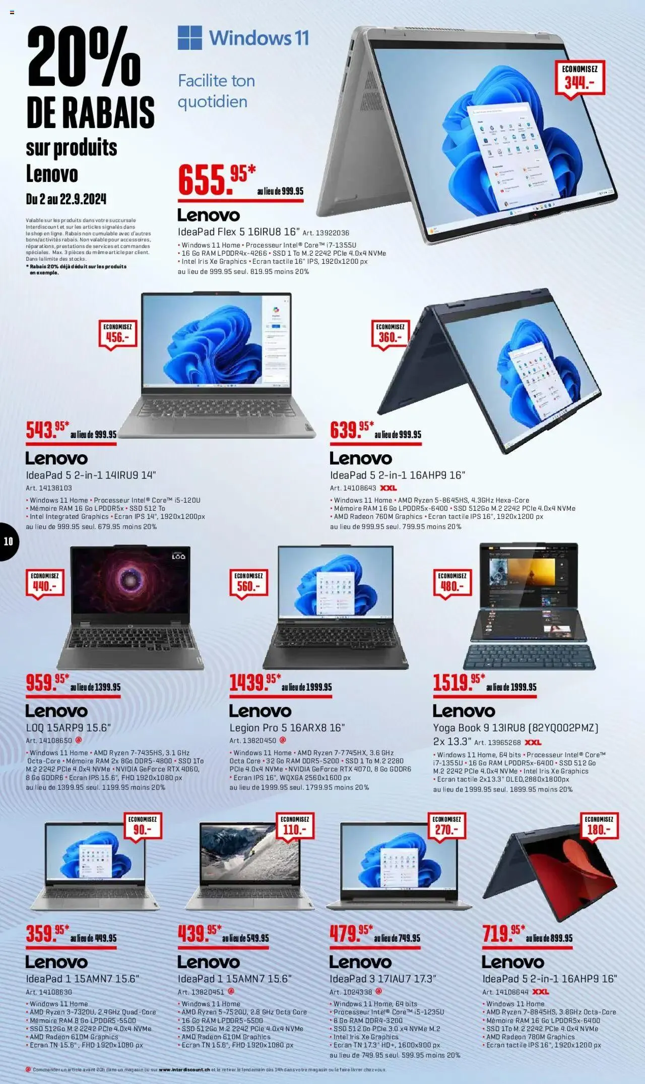 Interdiscount Prospectus von 2. September bis 22. September 2024 - Prospekt seite  10