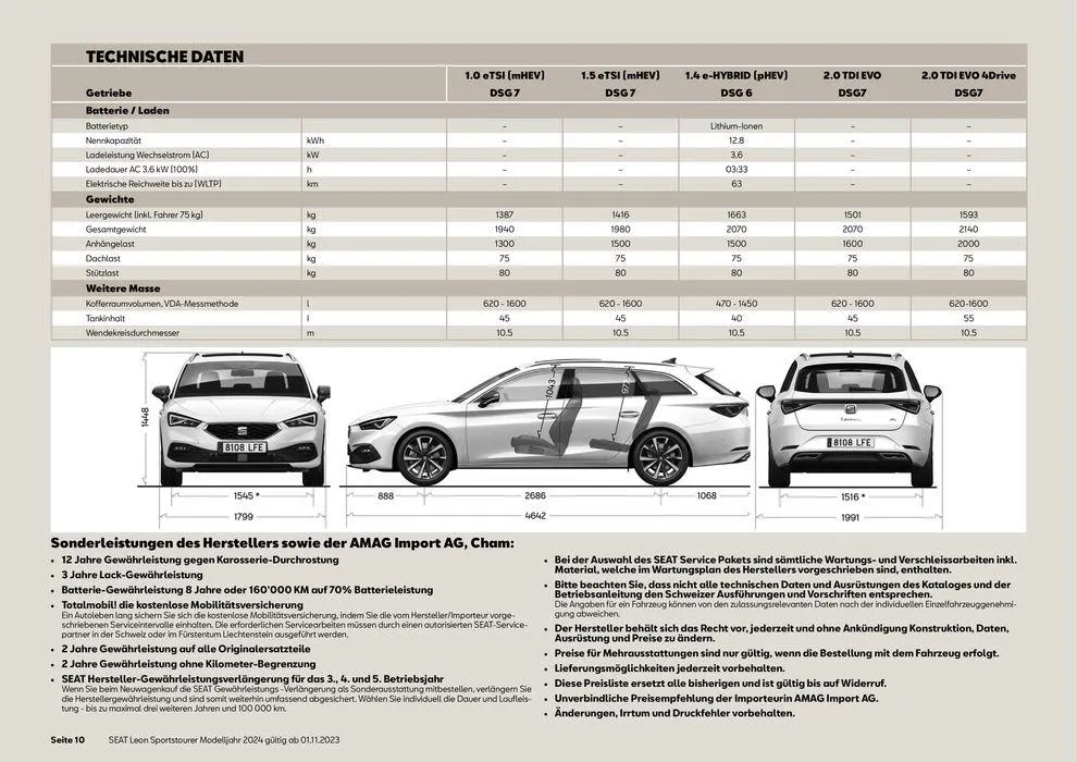 SEAT Leon Sportstourer von 10. November bis 31. Dezember 2024 - Prospekt seite  10