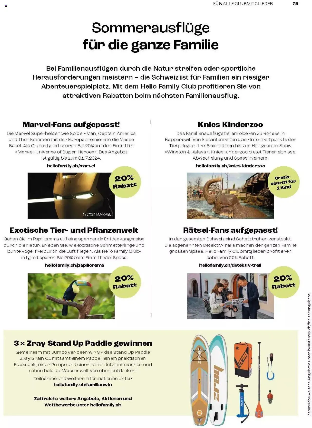 Coop Magazin Familien von 18. Juni bis 31. Dezember 2024 - Prospekt seite  79