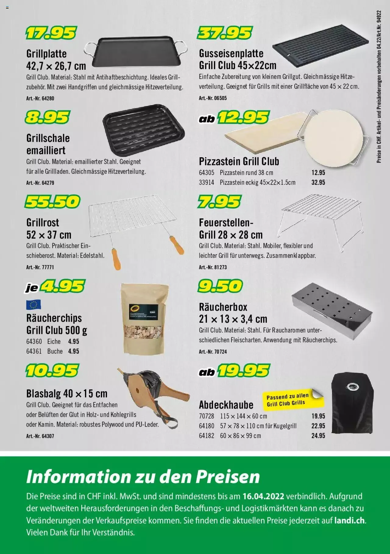 Landi - Grill 2022 von 1. April bis 31. Dezember 2023 - Prospekt seite  16