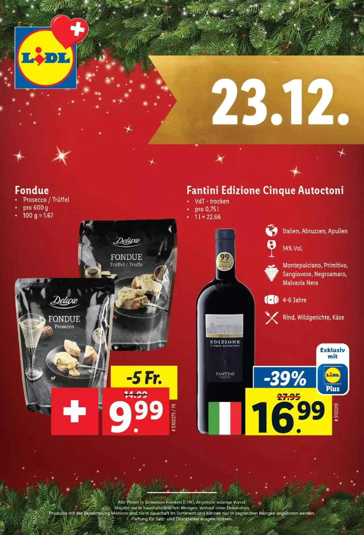 Lidl Aktionen Magische Weihnachtszeit von 1. Dezember bis 24. Dezember 2023 - Prospekt seite  23