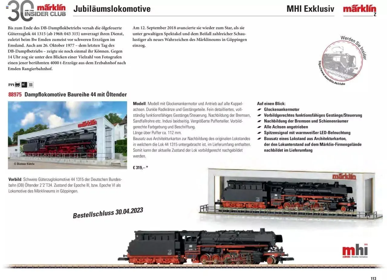 Conrad Märklin Neuheiten 2023 von 13. März bis 31. Dezember 2023 - Prospekt seite  115