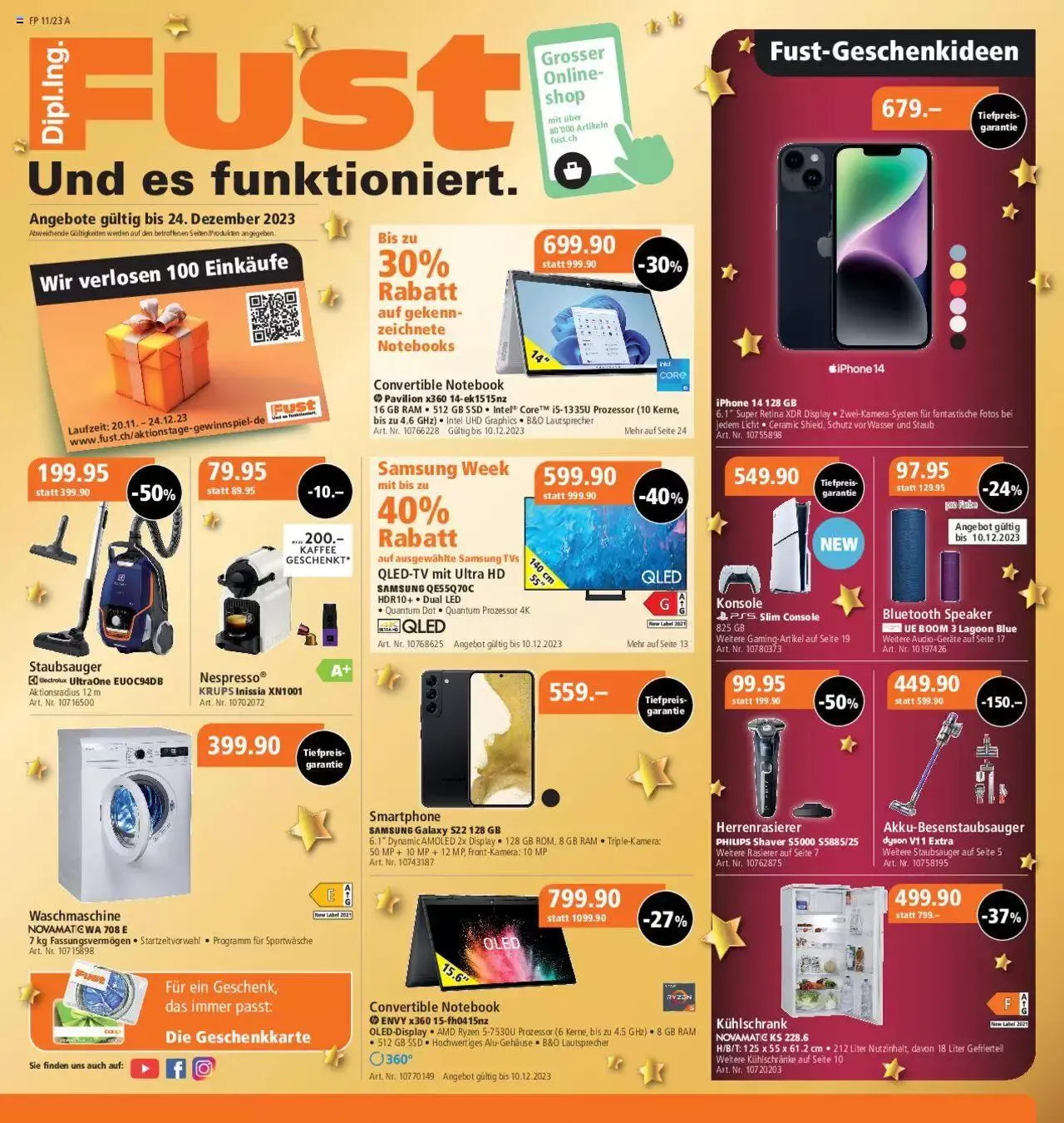 Fust Aktionen von 4. Dezember bis 10. Dezember 2023 - Prospekt seite 1