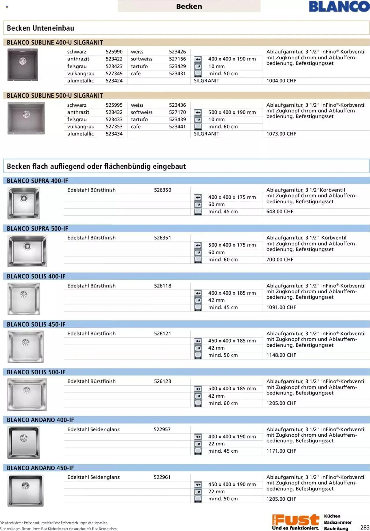 Fust - Küchenmagazin - Riesenauswahl von 22. Februar bis 31. Dezember 2023 - Prospekt seite  283