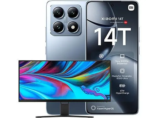 XIAOMI 14T + Curved Gaming Monitor 30" Launch Bundle 256 GB Titan Blue Dual SIM