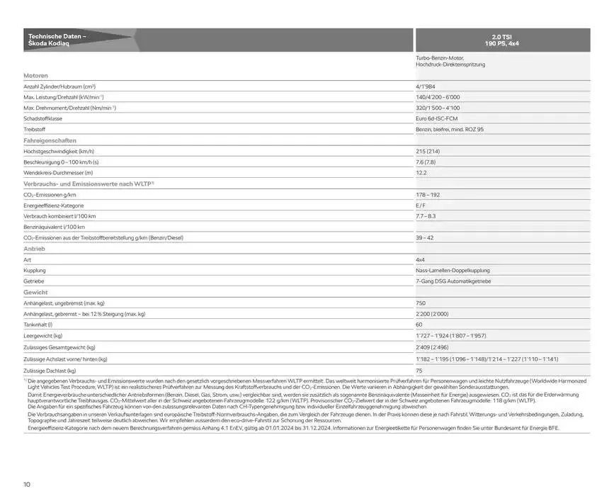 Preisliste Kodiaq von 24. Oktober bis 7. November 2024 - Prospekt seite  10