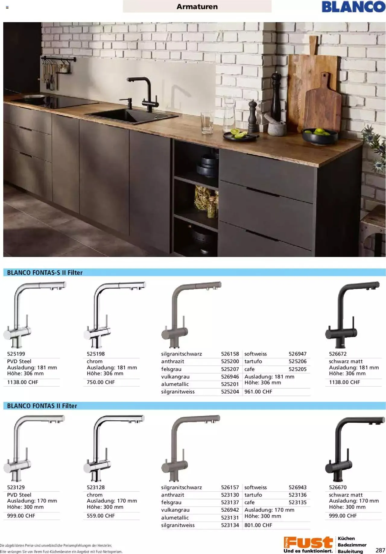 Fust - Küchenmagazin - Riesenauswahl von 22. Februar bis 31. Dezember 2023 - Prospekt seite 287