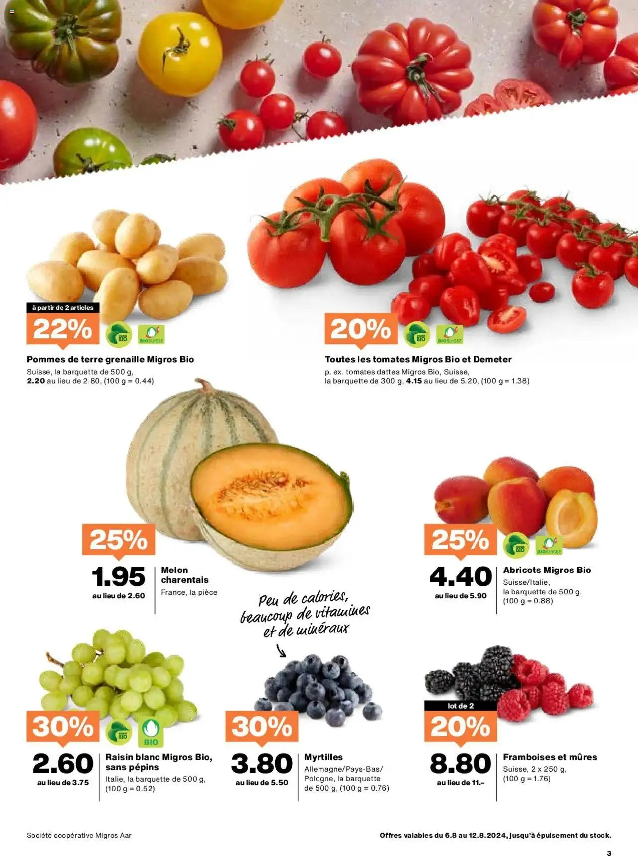 Migros Aktionen von 6. August bis 12. August 2024 - Prospekt seite  3