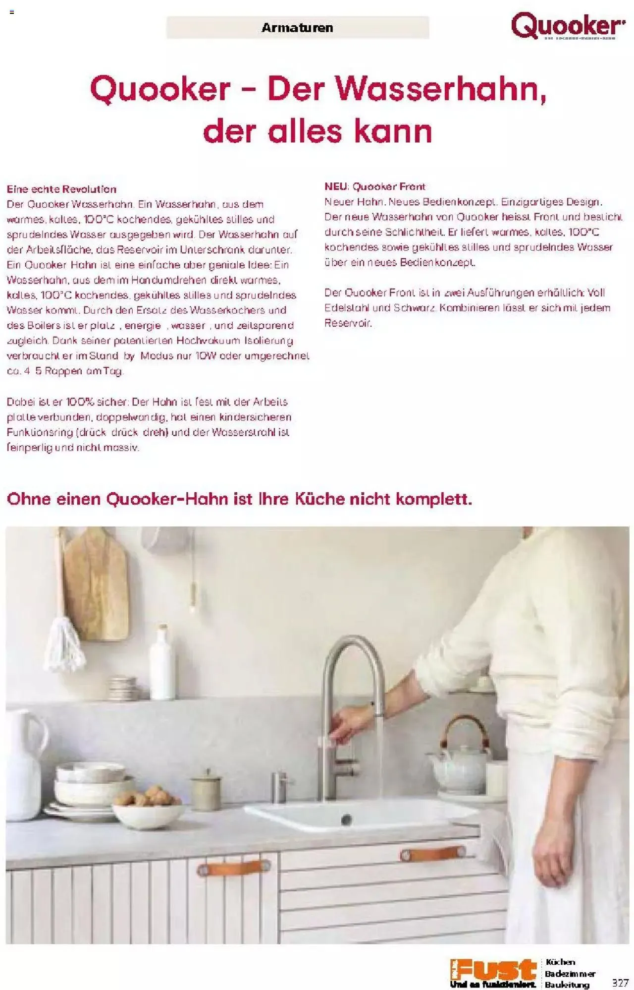 Fust Küchen- und Badezimmerprospekt von 4. März bis 31. Dezember 2024 - Prospekt seite  327