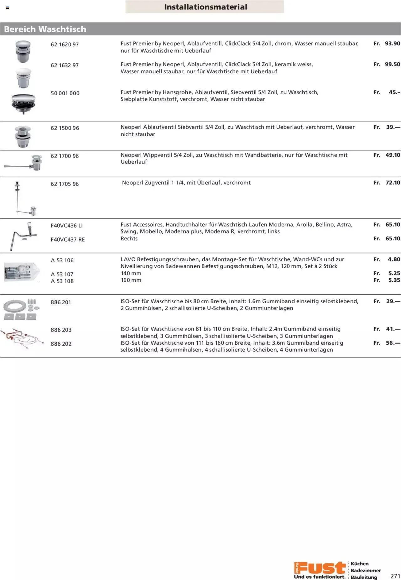 Fust Aktionen Badezimmermagazin von 17. April bis 31. Dezember 2024 - Prospekt seite 271