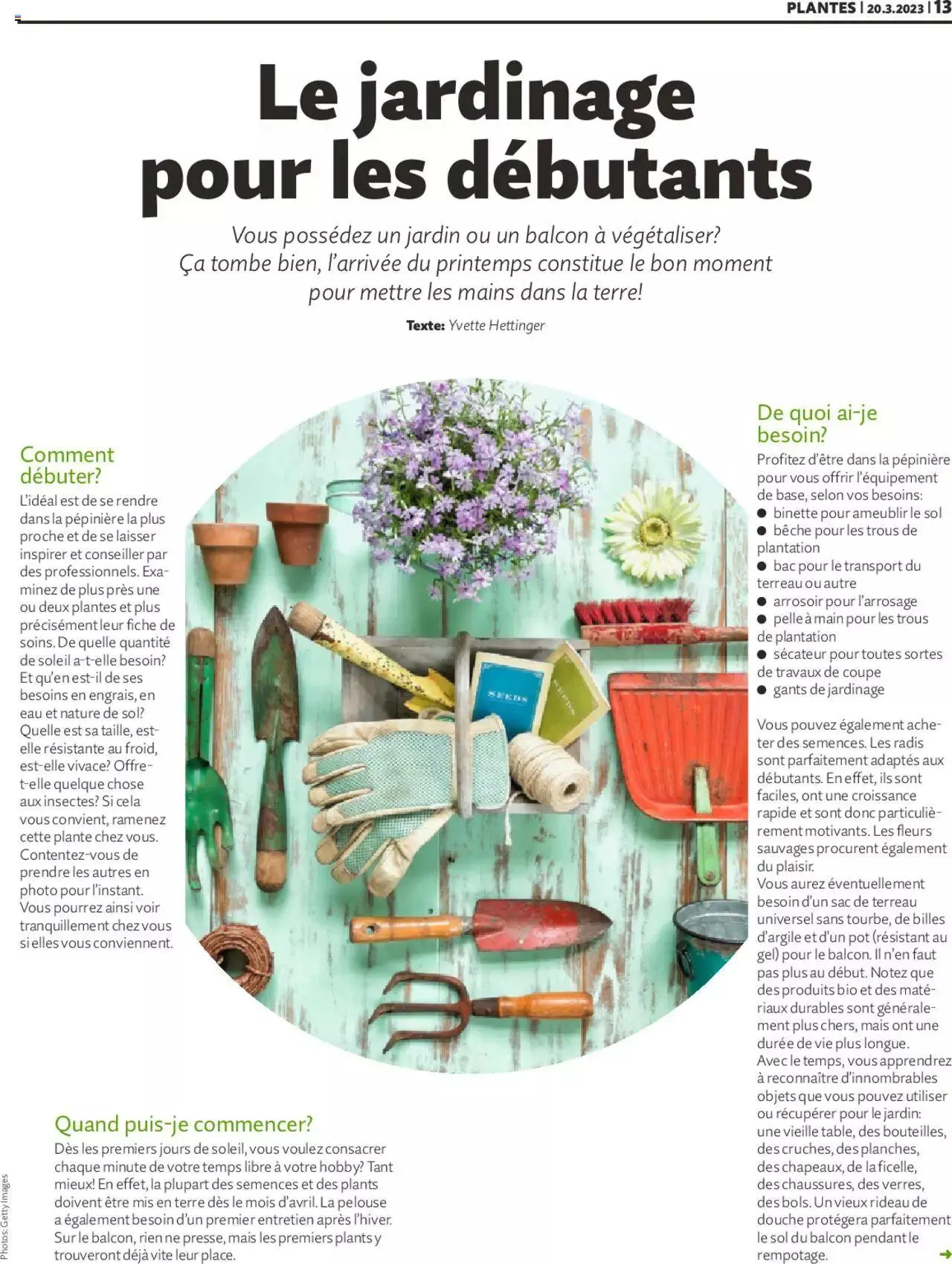 Migros Le guide du jardinier débutant von 20. März bis 31. Dezember 2023 - Prospekt seite 13