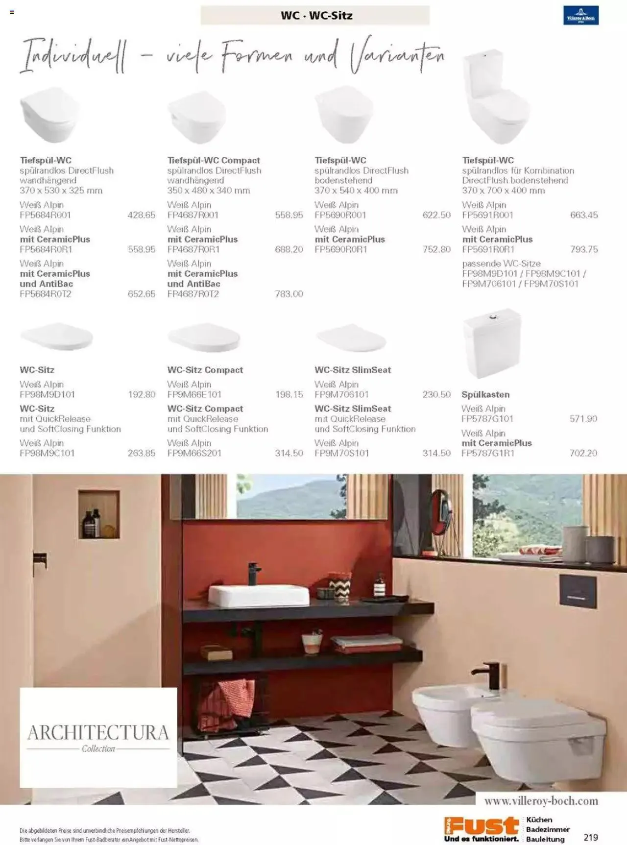 Fust Badezimmermagazin von 17. April bis 31. Dezember 2023 - Prospekt seite 219