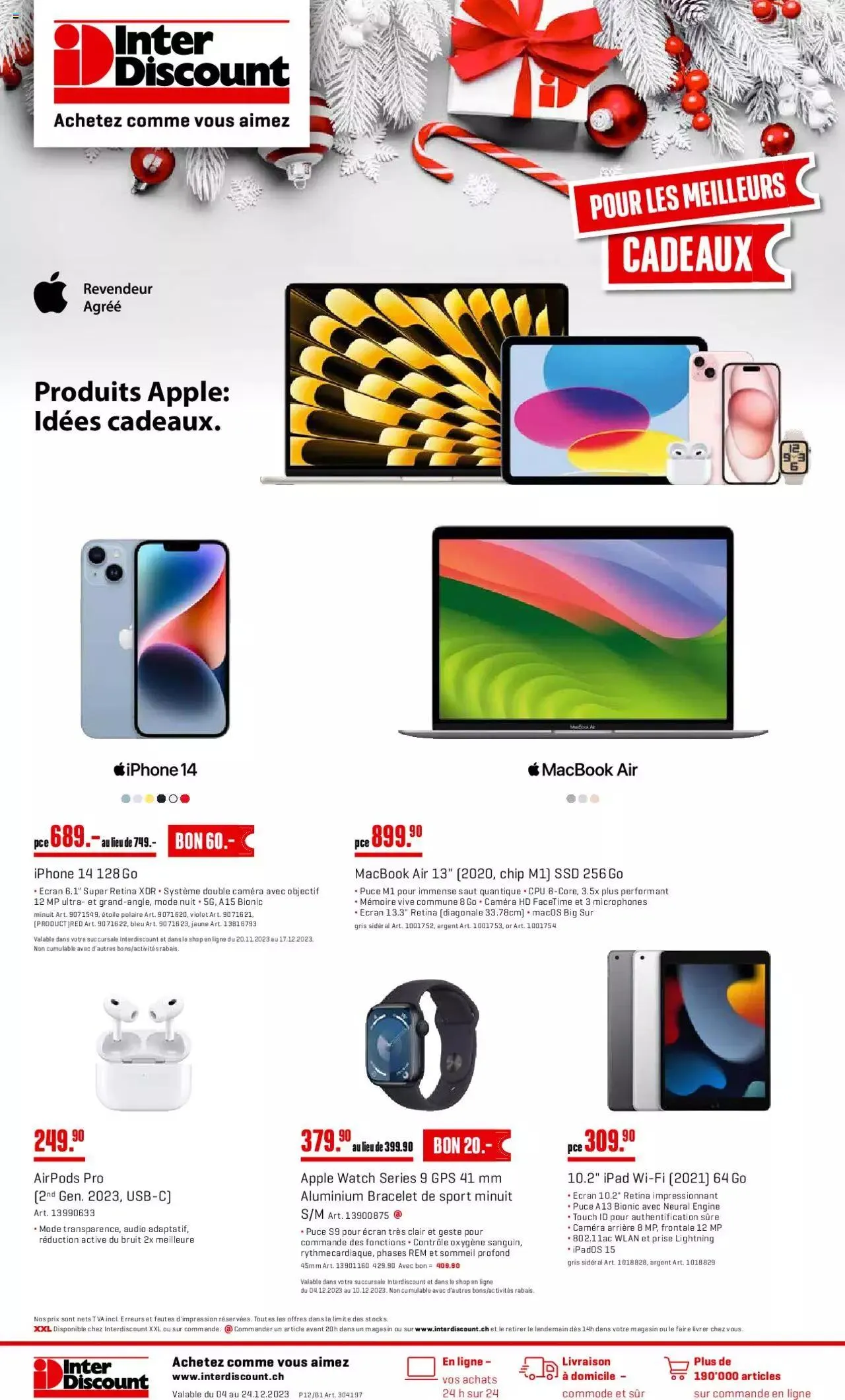 Interdiscount Aktionen FR von 4. Dezember bis 24. Dezember 2023 - Prospekt seite  1