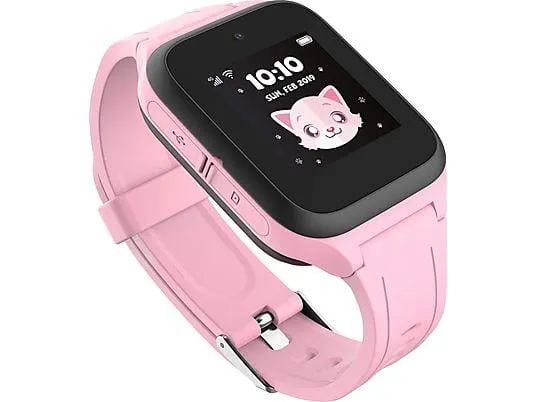 TCL Movetime Family Watch MT40X - Smartwatch für Kinder (Breite: 18 mm, Silikon, Pink/Schwarz)