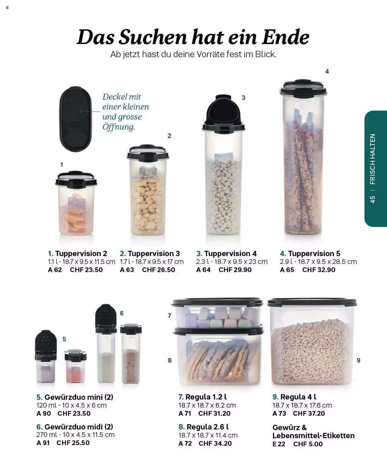 Tupperware - Herbst / Winter 2022-23 von 1. September bis 31. Dezember 2023 - Prospekt seite  45