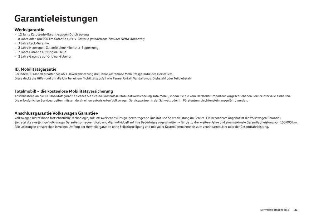 Der Neue ID.5 von 16. Januar bis 31. Dezember 2024 - Prospekt seite  31