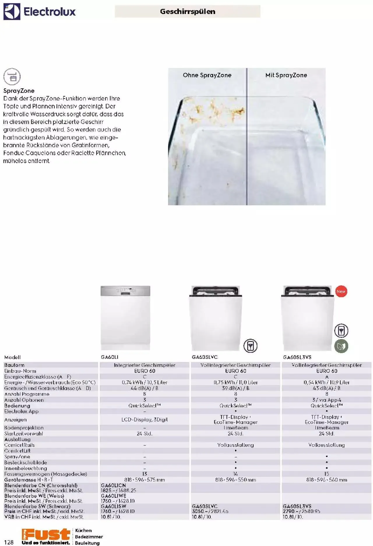 Fust Küchen- und Badezimmerprospekt von 4. März bis 31. Dezember 2024 - Prospekt seite  128