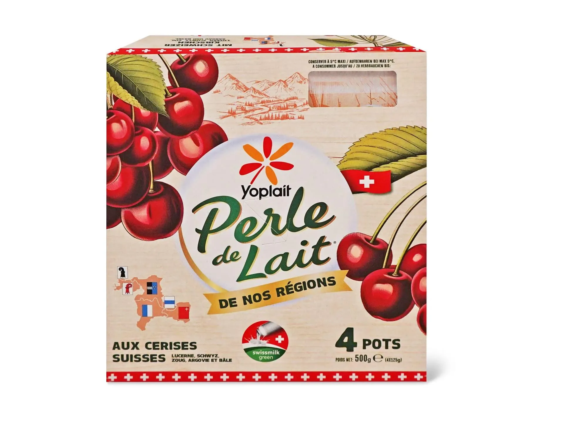 Yoplait Perle de Lait · Milchspezialität mit Bifidus · Kirschen