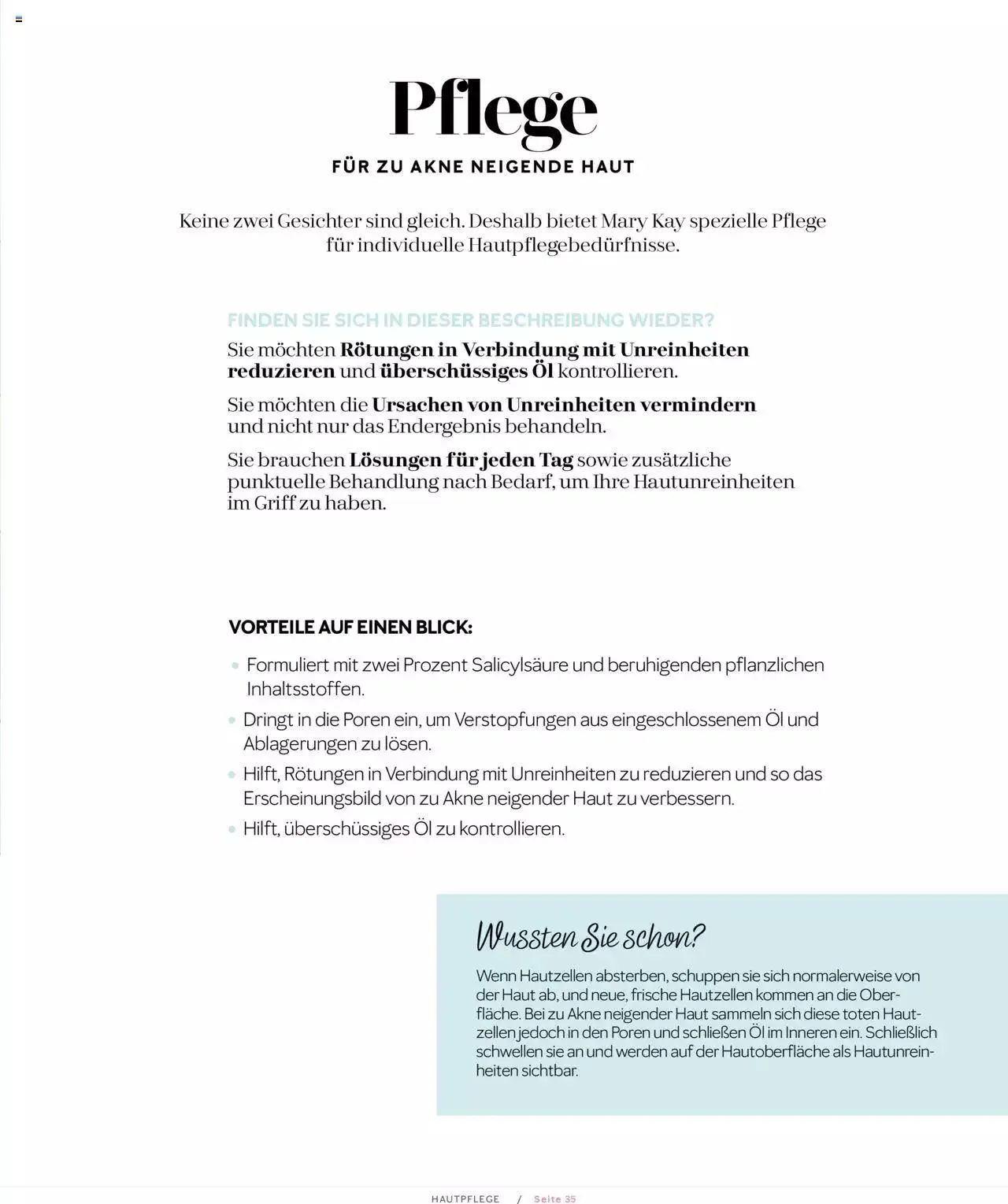 Mary Kay - Hautpflege von 1. April bis 31. Dezember 2023 - Prospekt seite  35