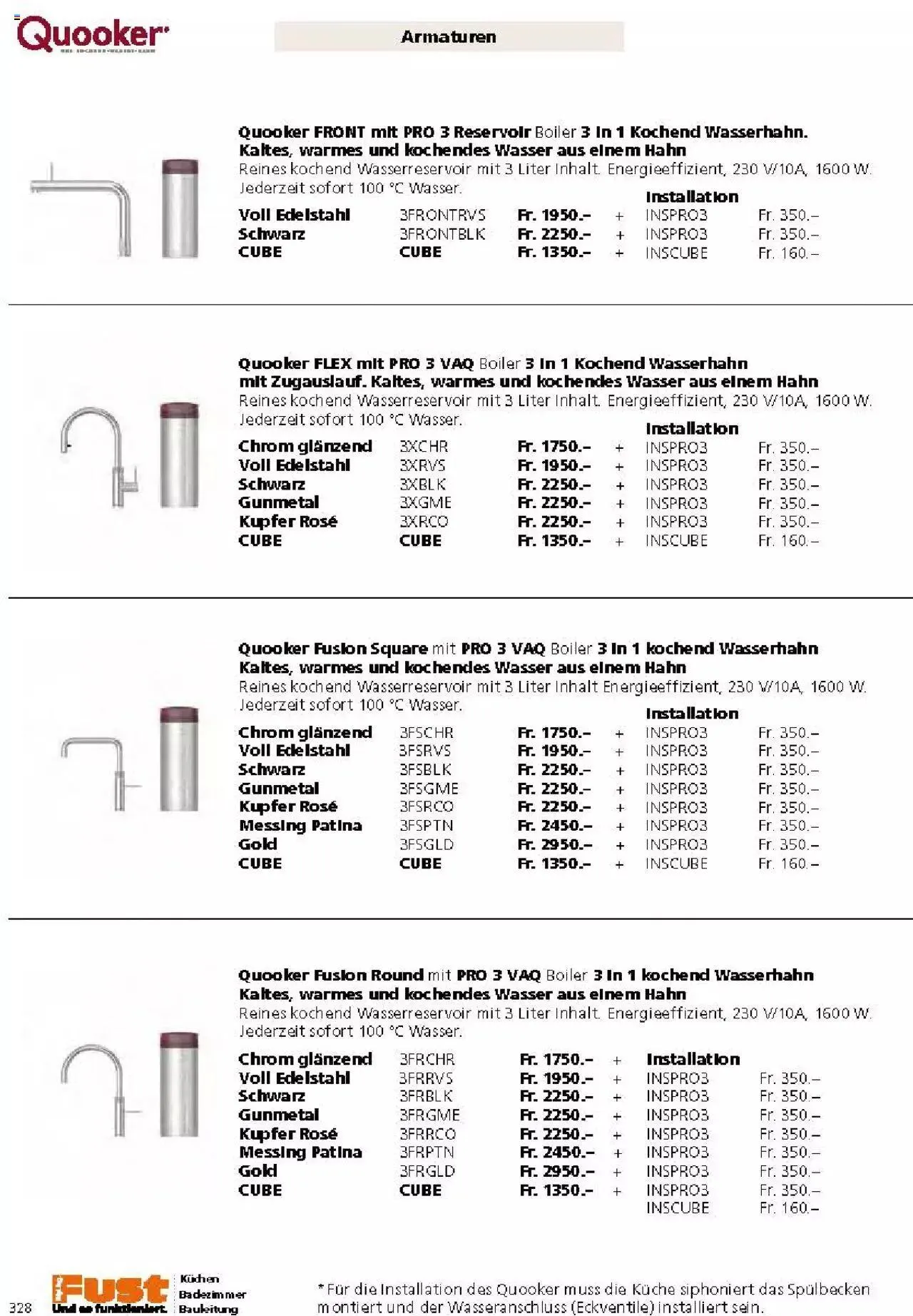 Fust Küchen- und Badezimmerprospekt von 4. März bis 31. Dezember 2024 - Prospekt seite  328
