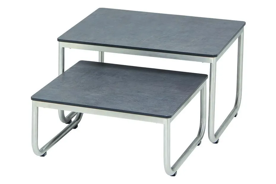 Home and More Tischset bestehend aus 2 Tischen, Edelstahl-Lounge-Serie Samara