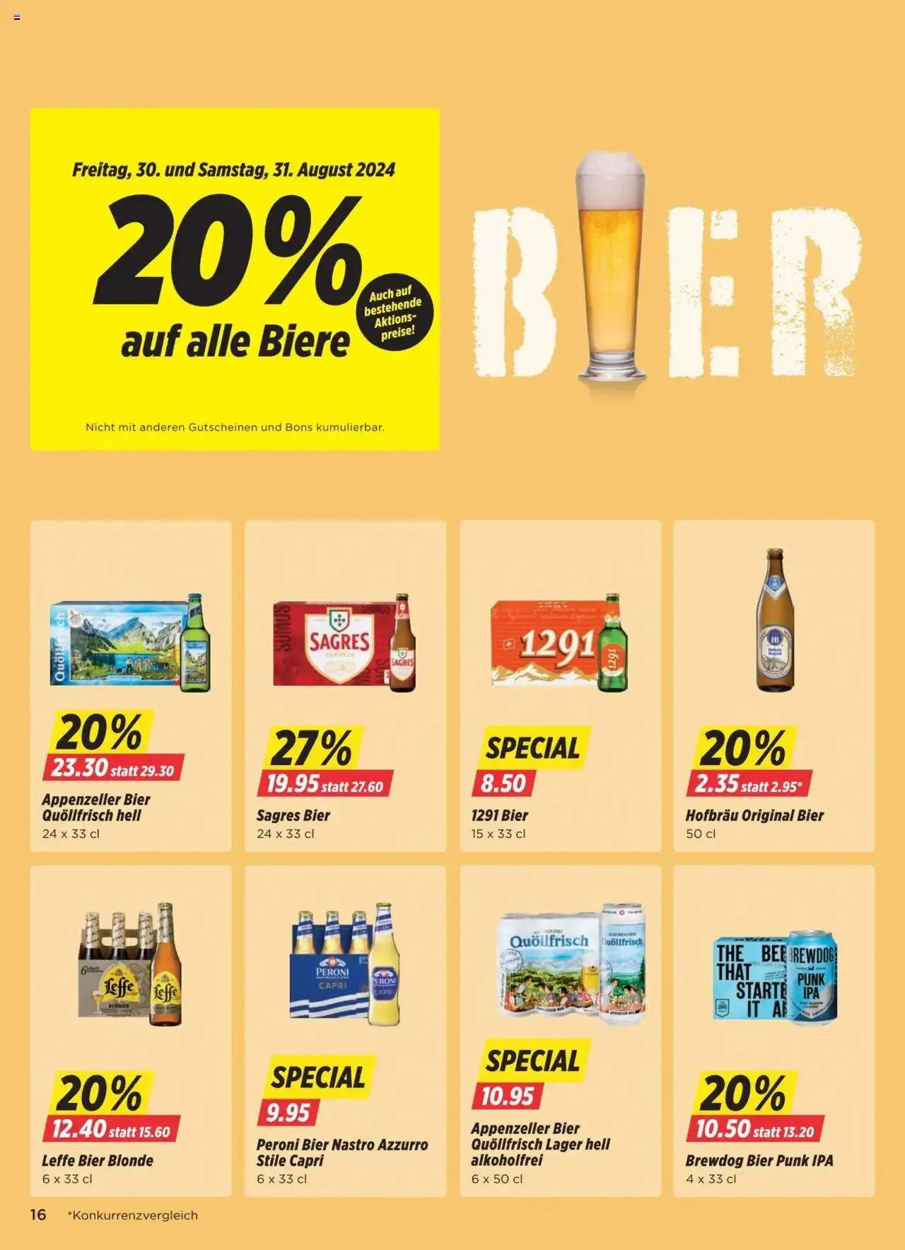 Denner Aktionen von 27. August bis 2. September 2024 - Prospekt seite  16