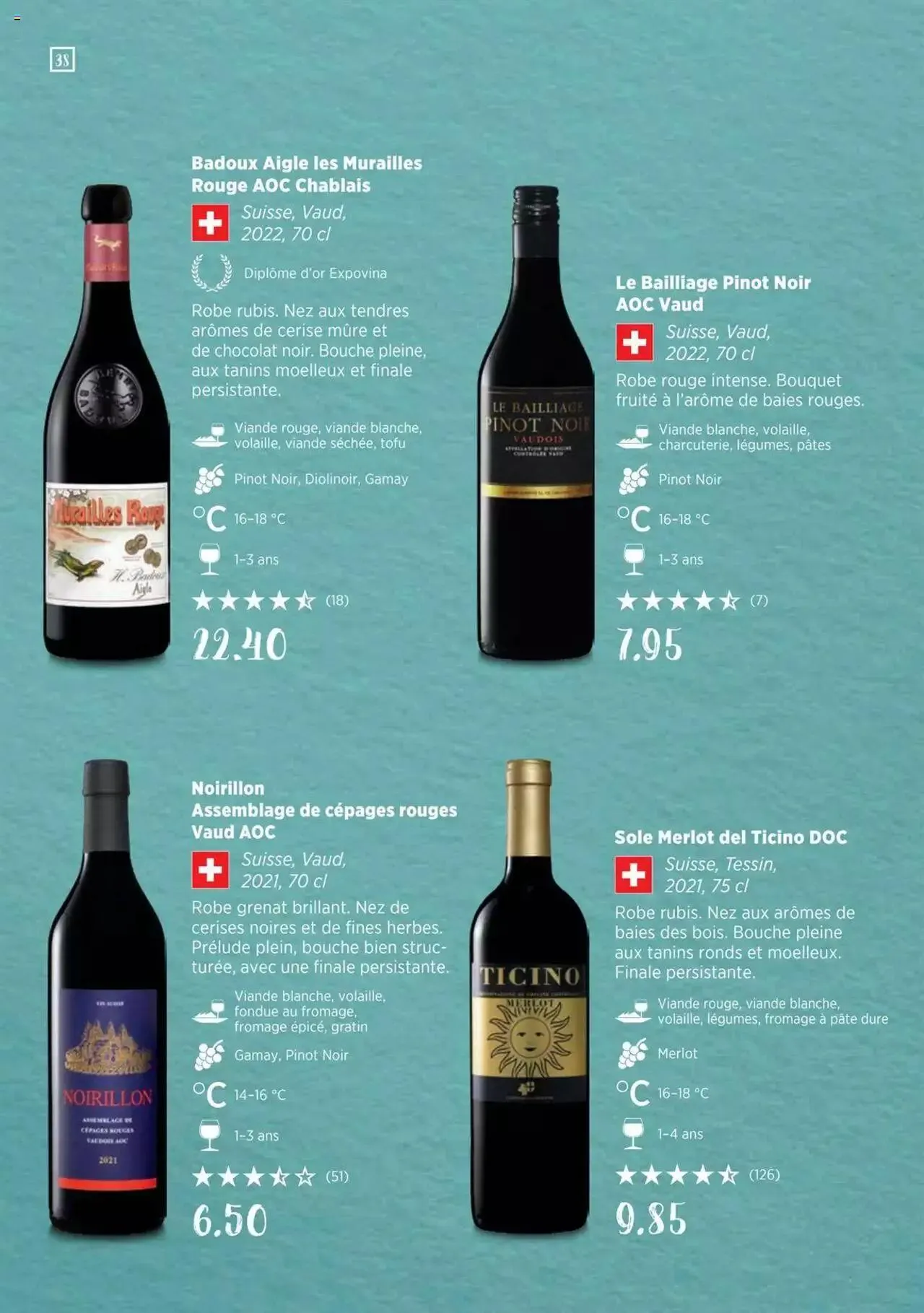 Denner Guide des vins 2023 /2024 FR von 11. September bis 31. Dezember 2024 - Prospekt seite  38