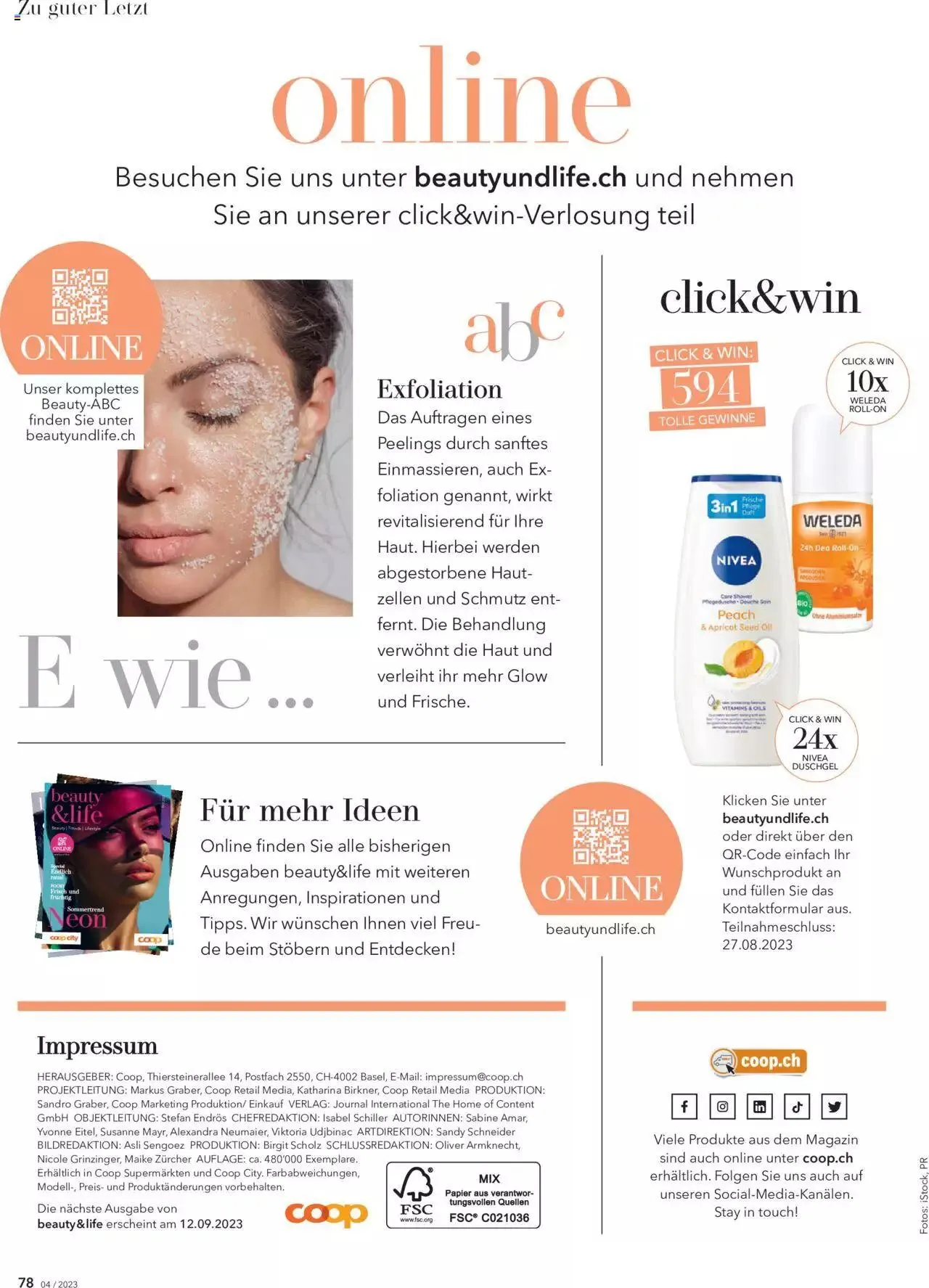 Coop Aktionen Beauty & Life von 1. August bis 31. Dezember 2023 - Prospekt seite 78
