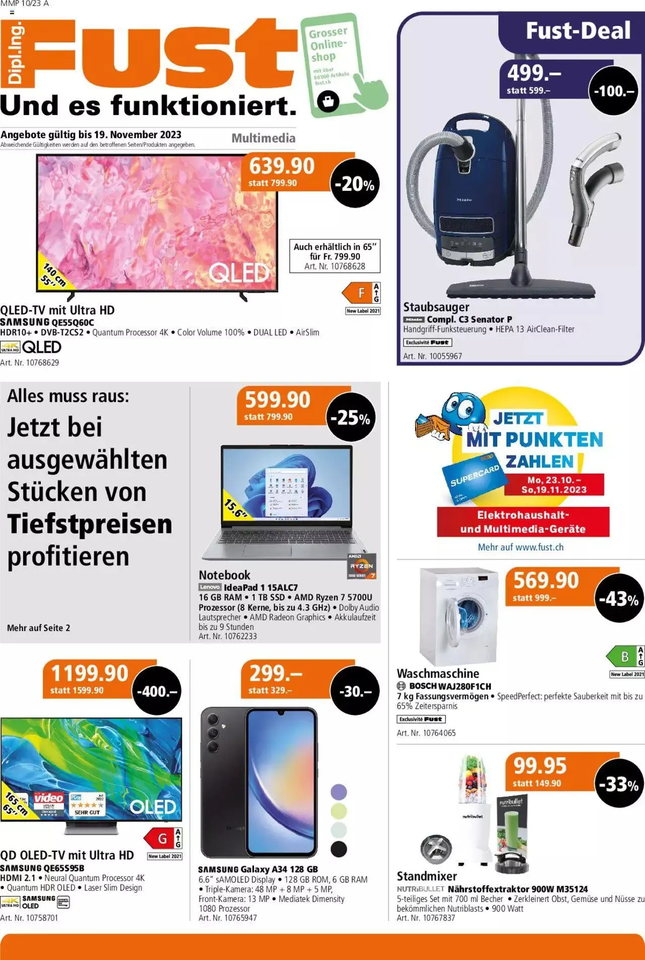 Fust Multimedia Post von 6. November bis 19. November 2023 - Prospekt seite  1