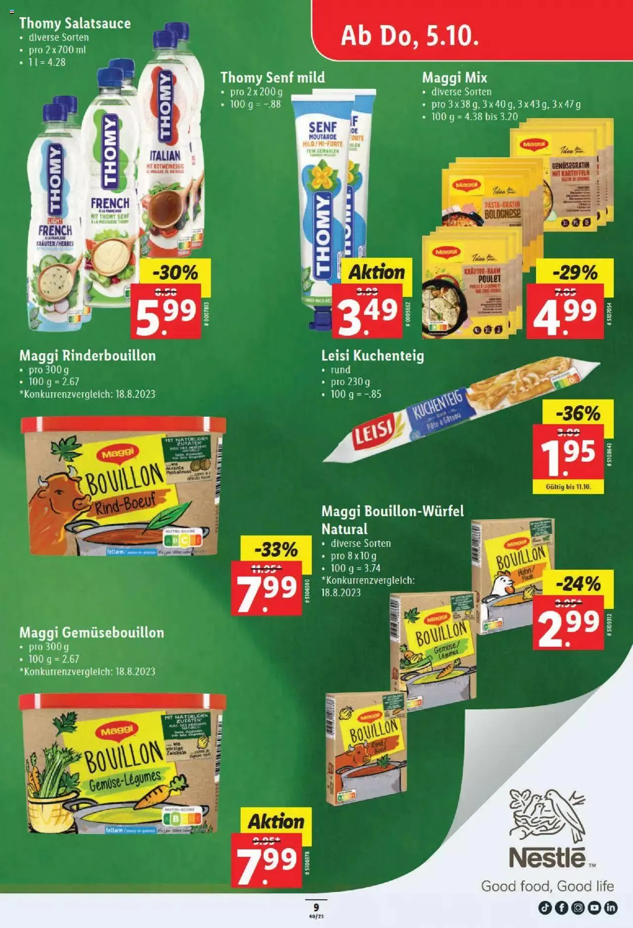 Lidl Aktionen von 5. Oktober bis 11. Oktober 2023 - Prospekt seite  9