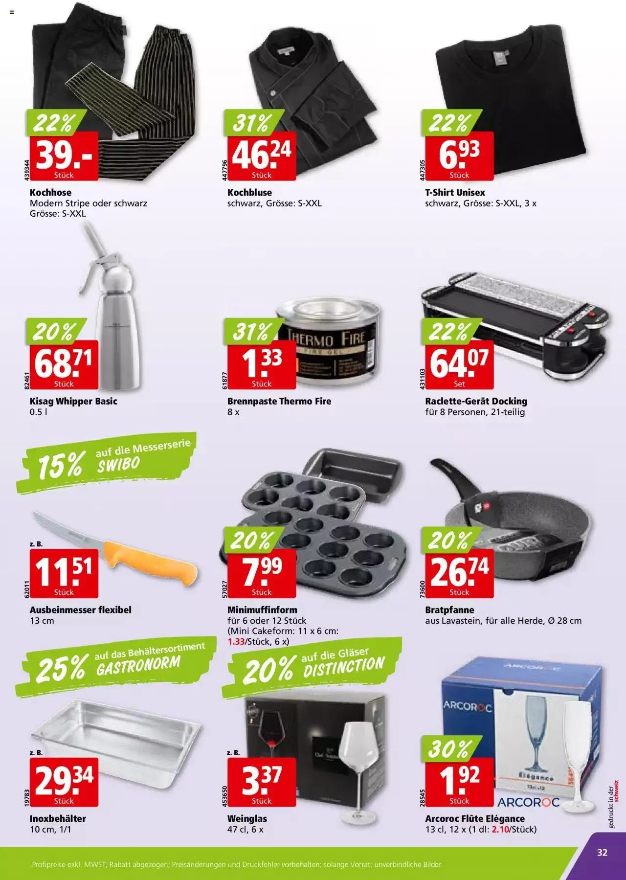 Aligro Aktionen für Businesskunden - Chavannes, Matran, Genf, Sitten von 4. Dezember bis 9. Dezember 2023 - Prospekt seite  32