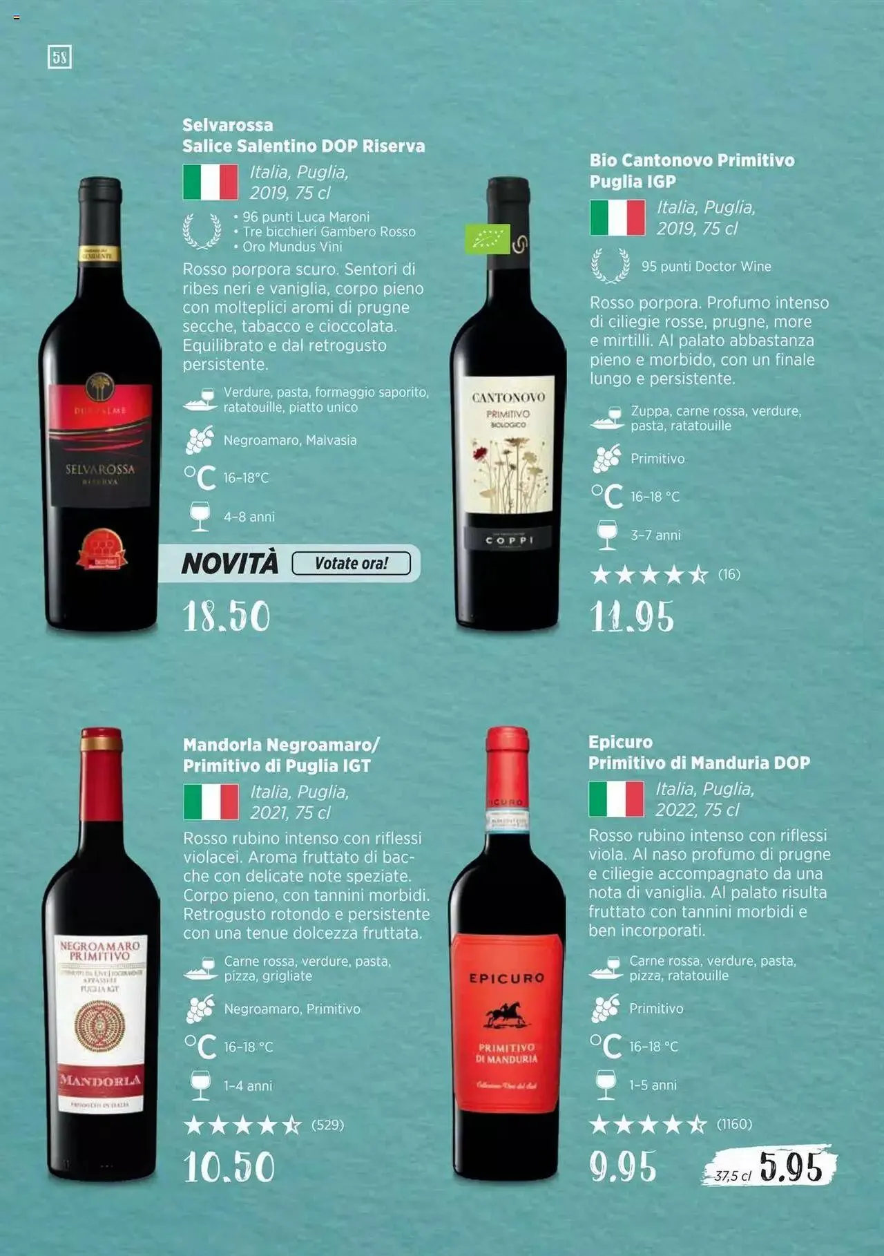 Denner Guida dei vini 2023 / 2024 IT von 11. September bis 31. Dezember 2023 - Prospekt seite  58