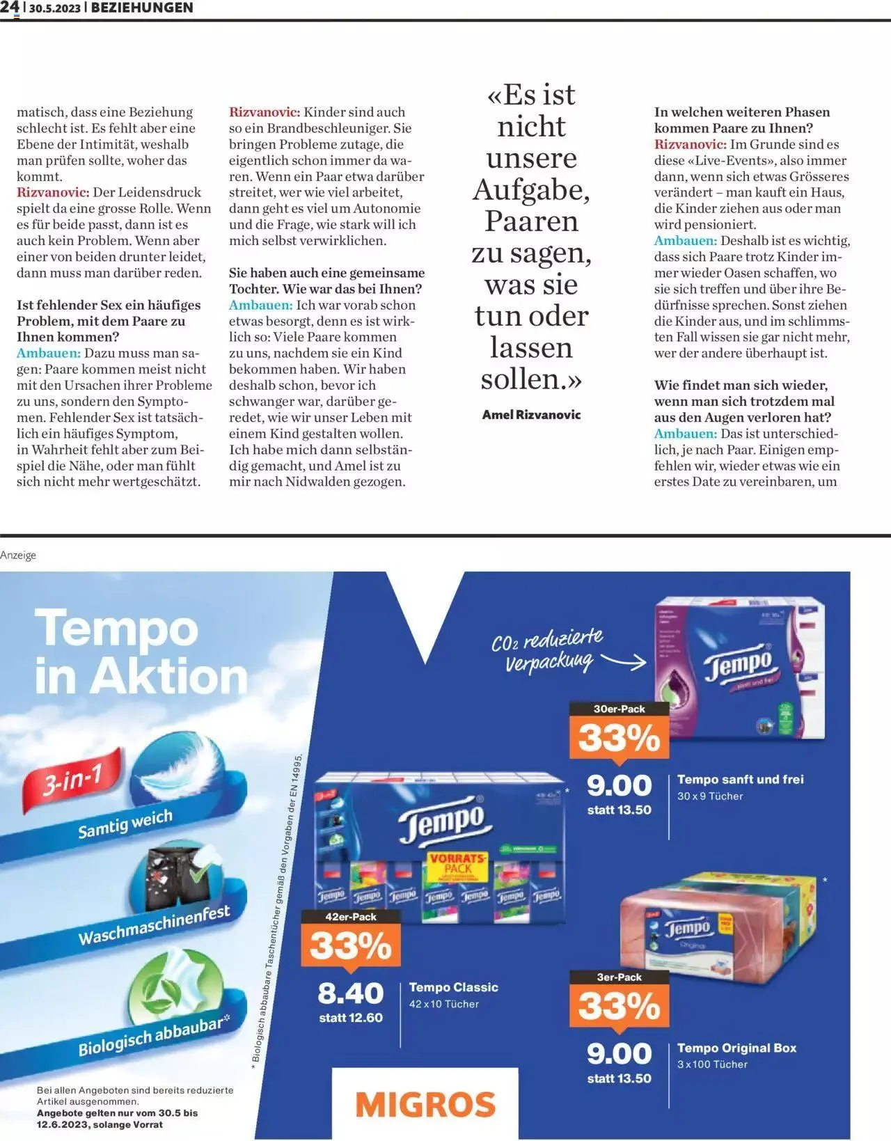 Migros Magazin von 30. Mai bis 31. Dezember 2023 - Prospekt seite  24