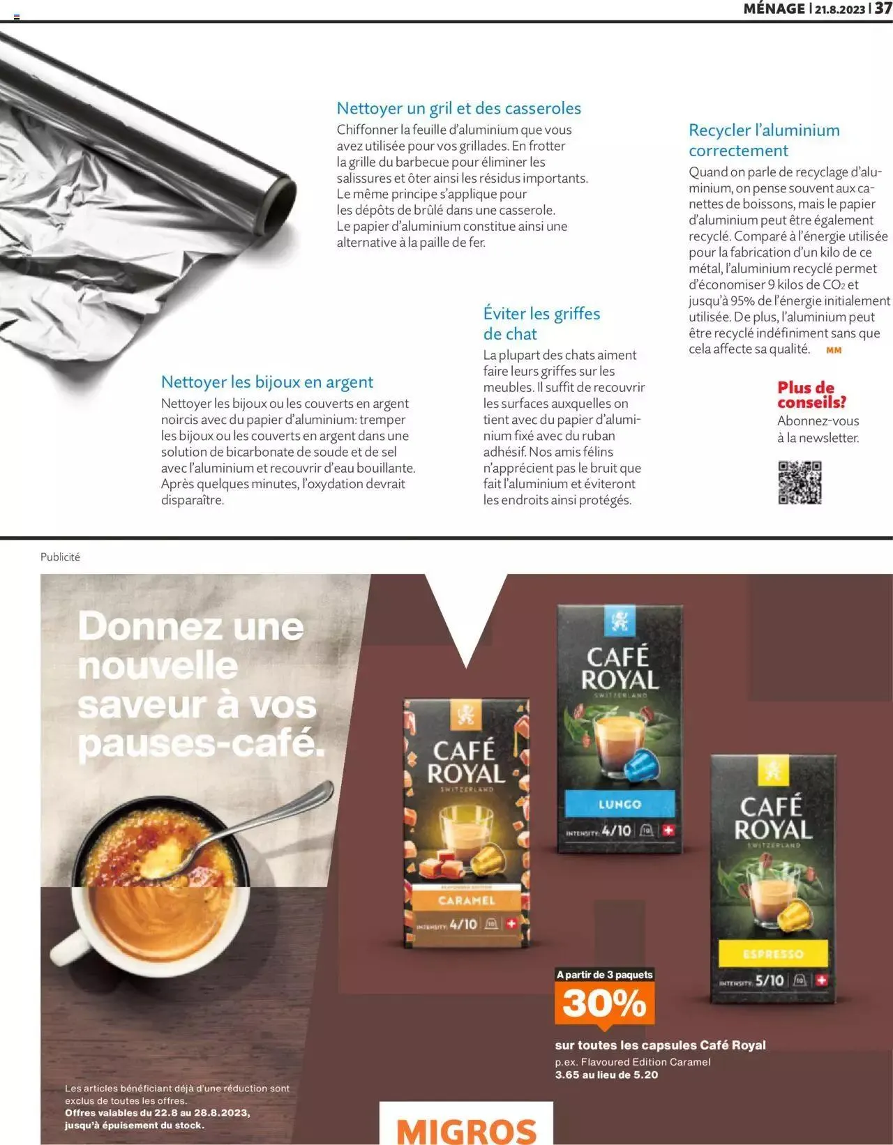 Migros - Magazin FR von 21. August bis 31. Dezember 2023 - Prospekt seite  37