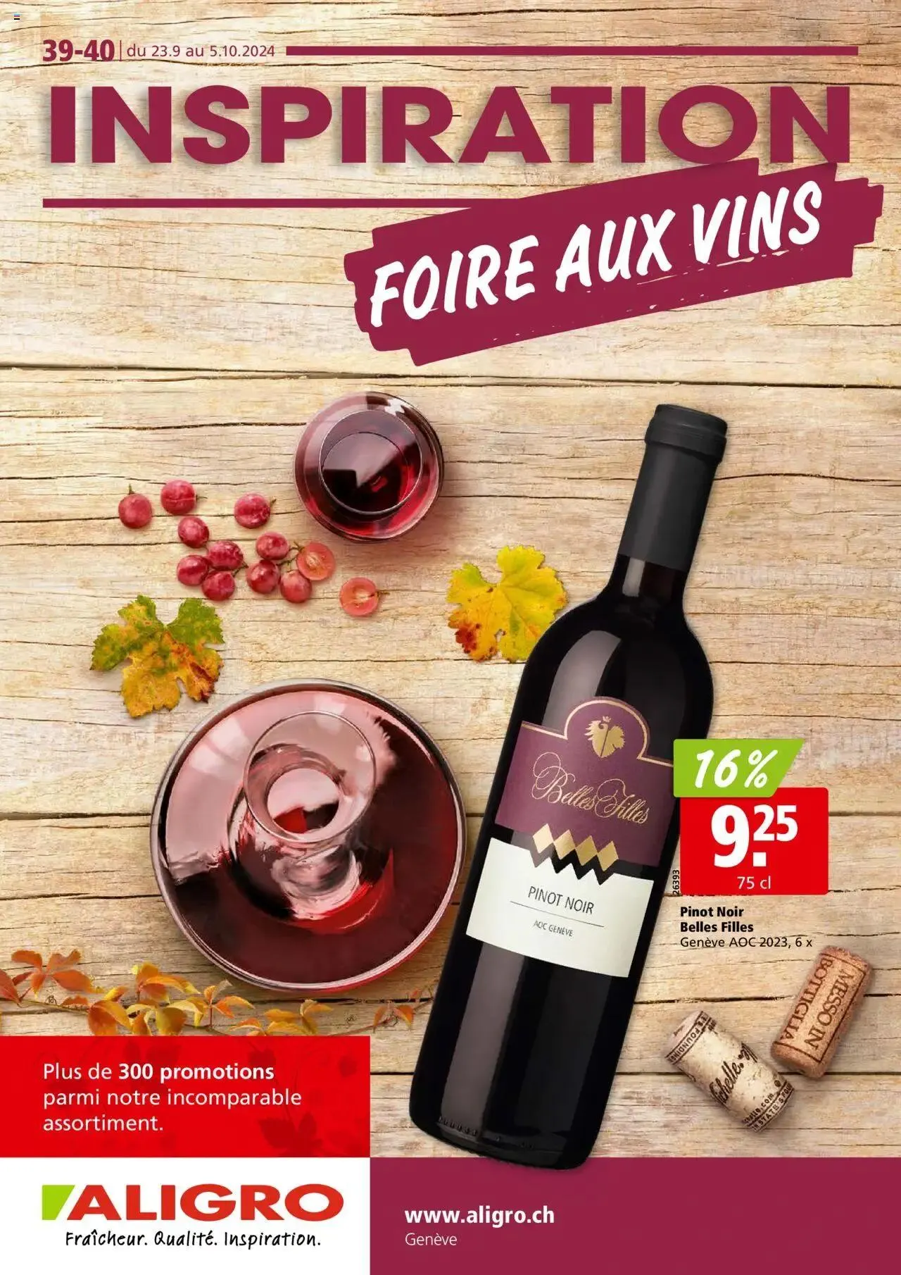 Aligro Aktionen Weinfestival - Genf von 23. September bis 5. Oktober 2024 - Prospekt seite  1