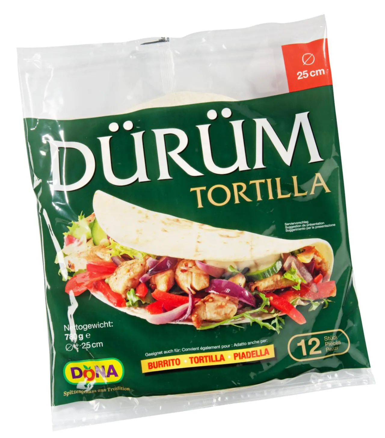 Dona Dürüm, 25 cm, 12 Stück