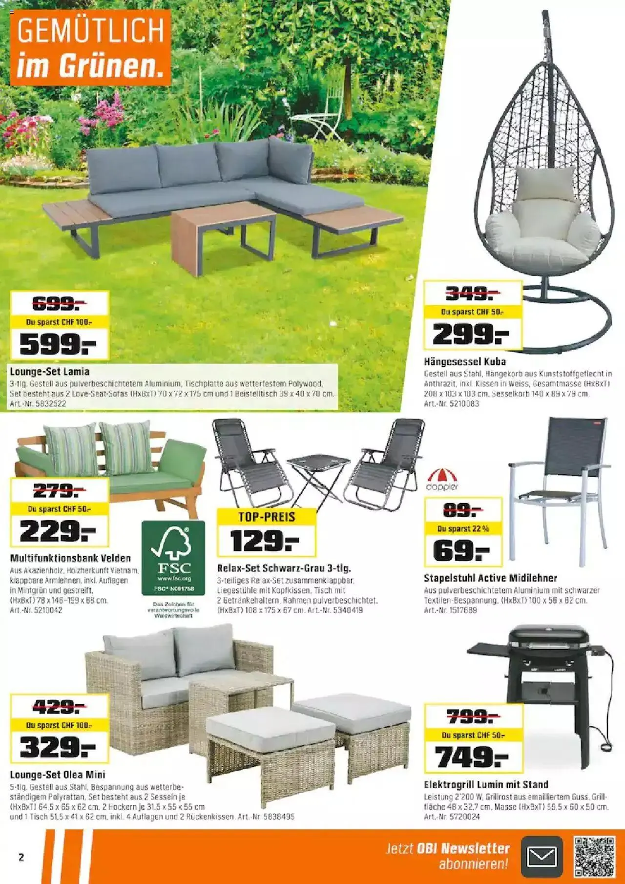 OBI Aktionen von 3. Juni bis 15. Juni 2024 - Prospekt seite 2