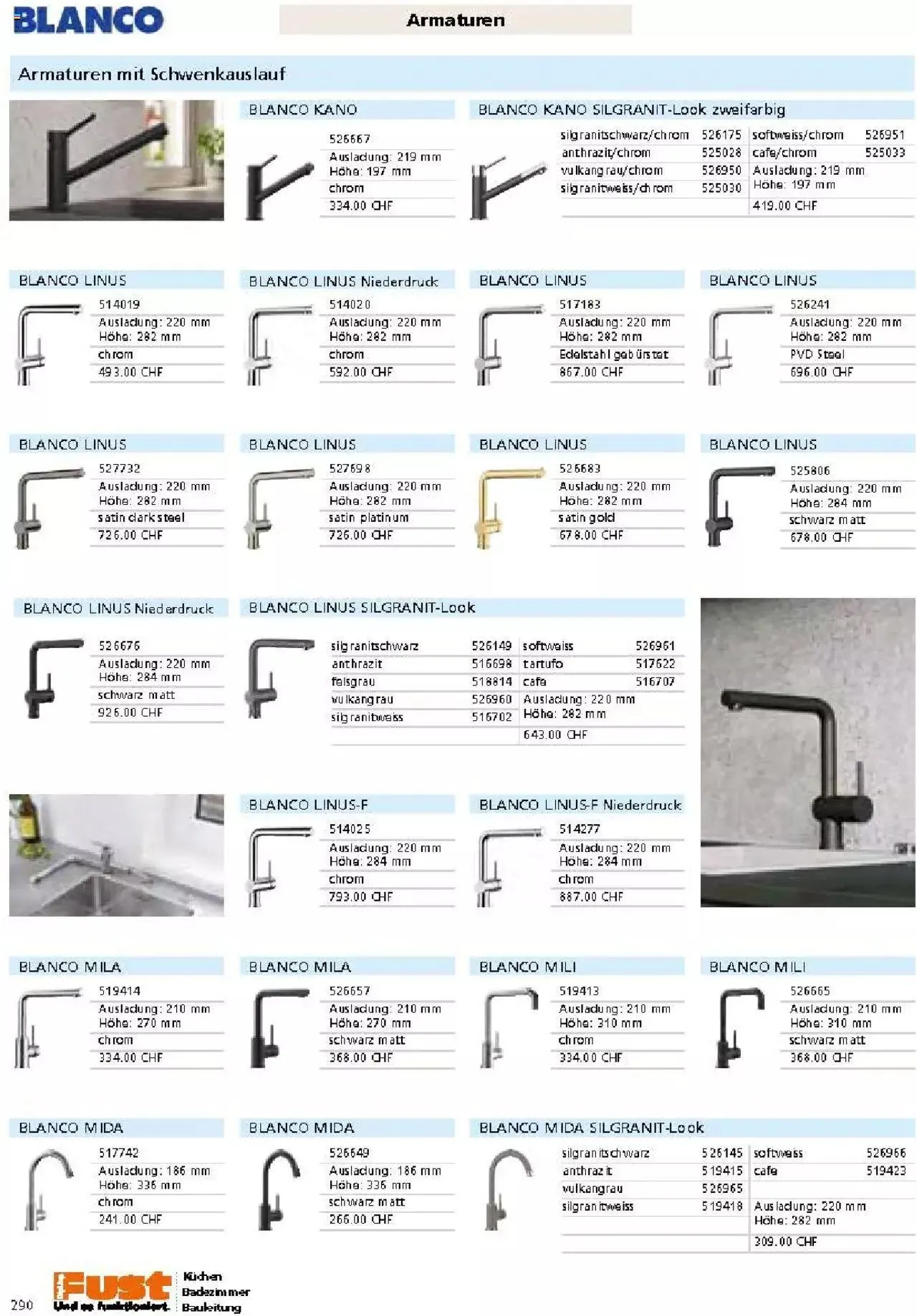 Fust Küchen- und Badezimmerprospekt von 4. März bis 31. Dezember 2024 - Prospekt seite  290