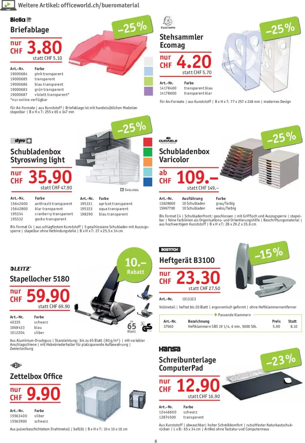 Office World Aktionen von 26. September bis 23. Oktober 2024 - Prospekt seite 8