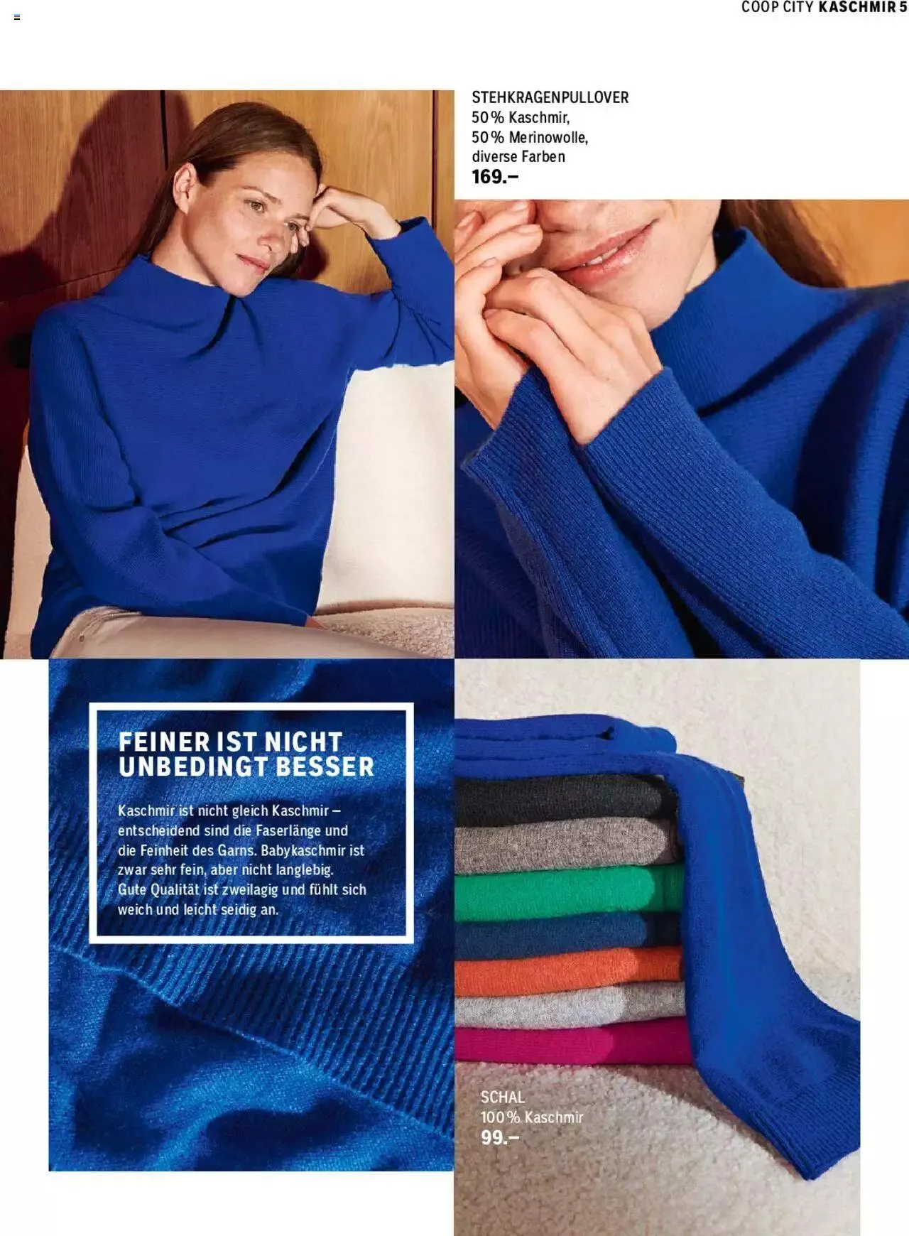 Coop City Aktionen Cashmere Collection von 5. September bis 31. Dezember 2023 - Prospekt seite 5