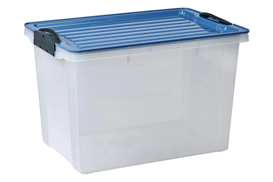 Rotho Stapelbox Compact A4 Blau | 27.5 × 27 × 39.5 cm | 19 l