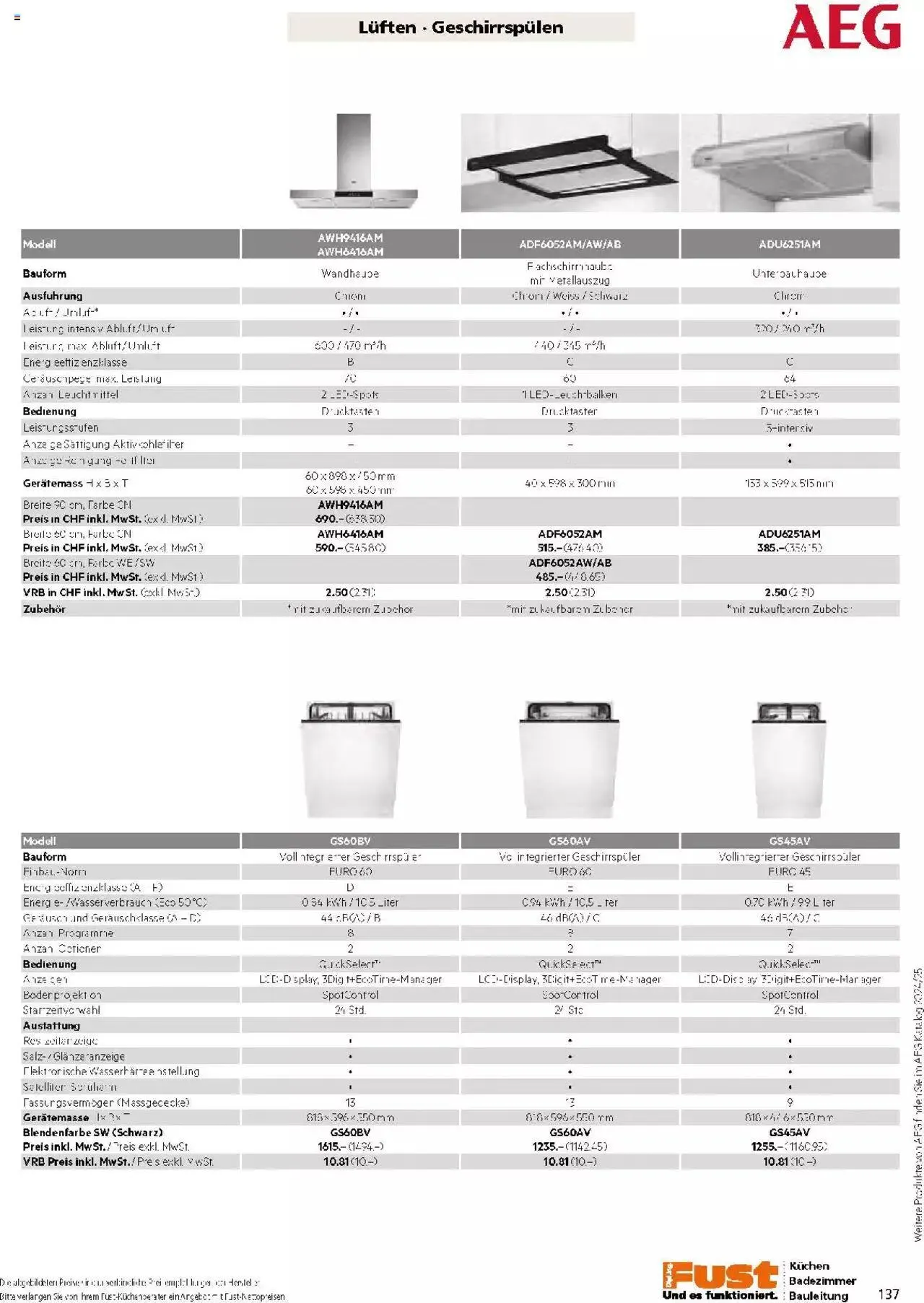 Fust Küchen- und Badezimmerprospekt von 4. März bis 31. Dezember 2024 - Prospekt seite  137