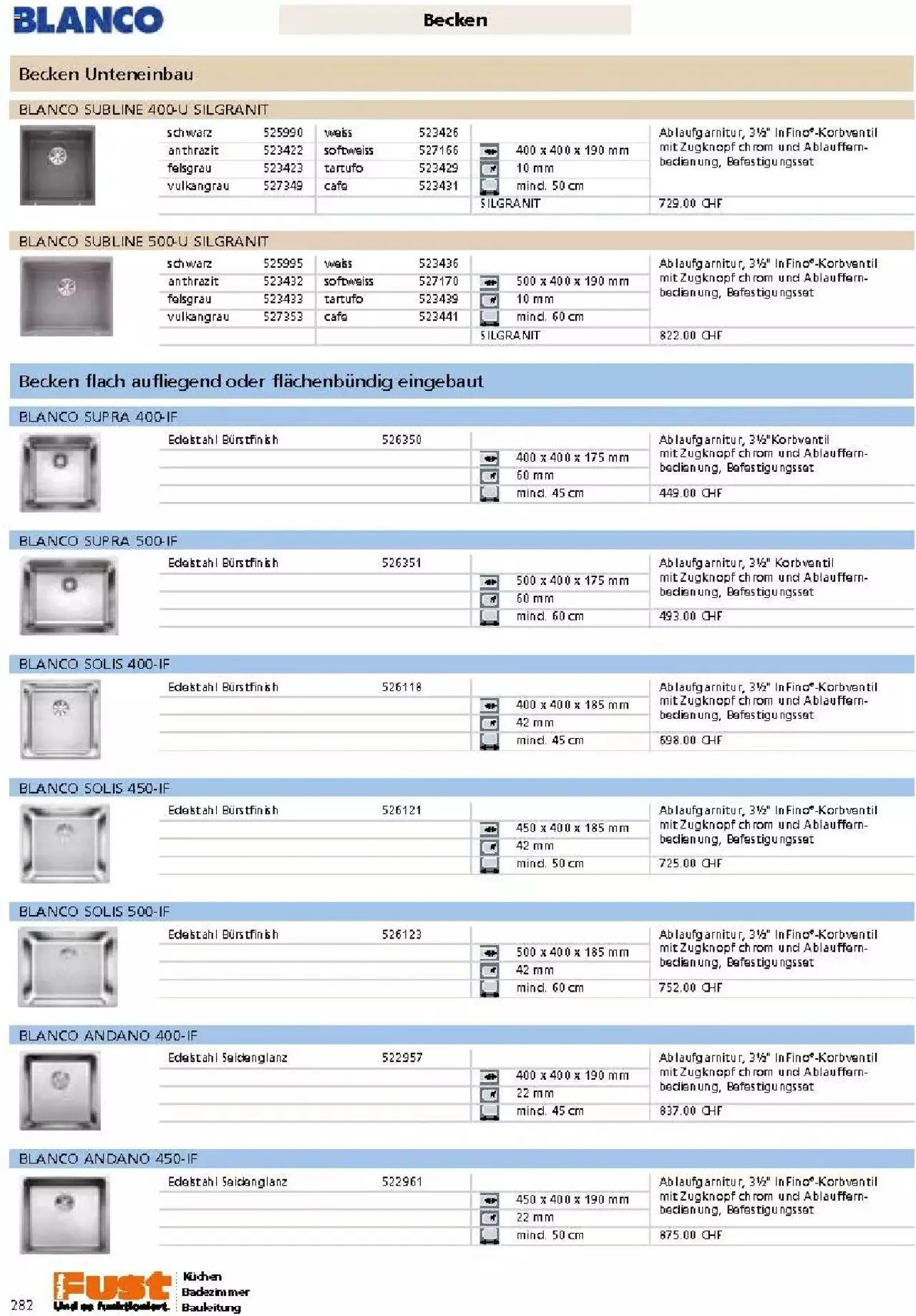 Fust Küchen- und Badezimmerprospekt von 4. März bis 31. Dezember 2024 - Prospekt seite  282