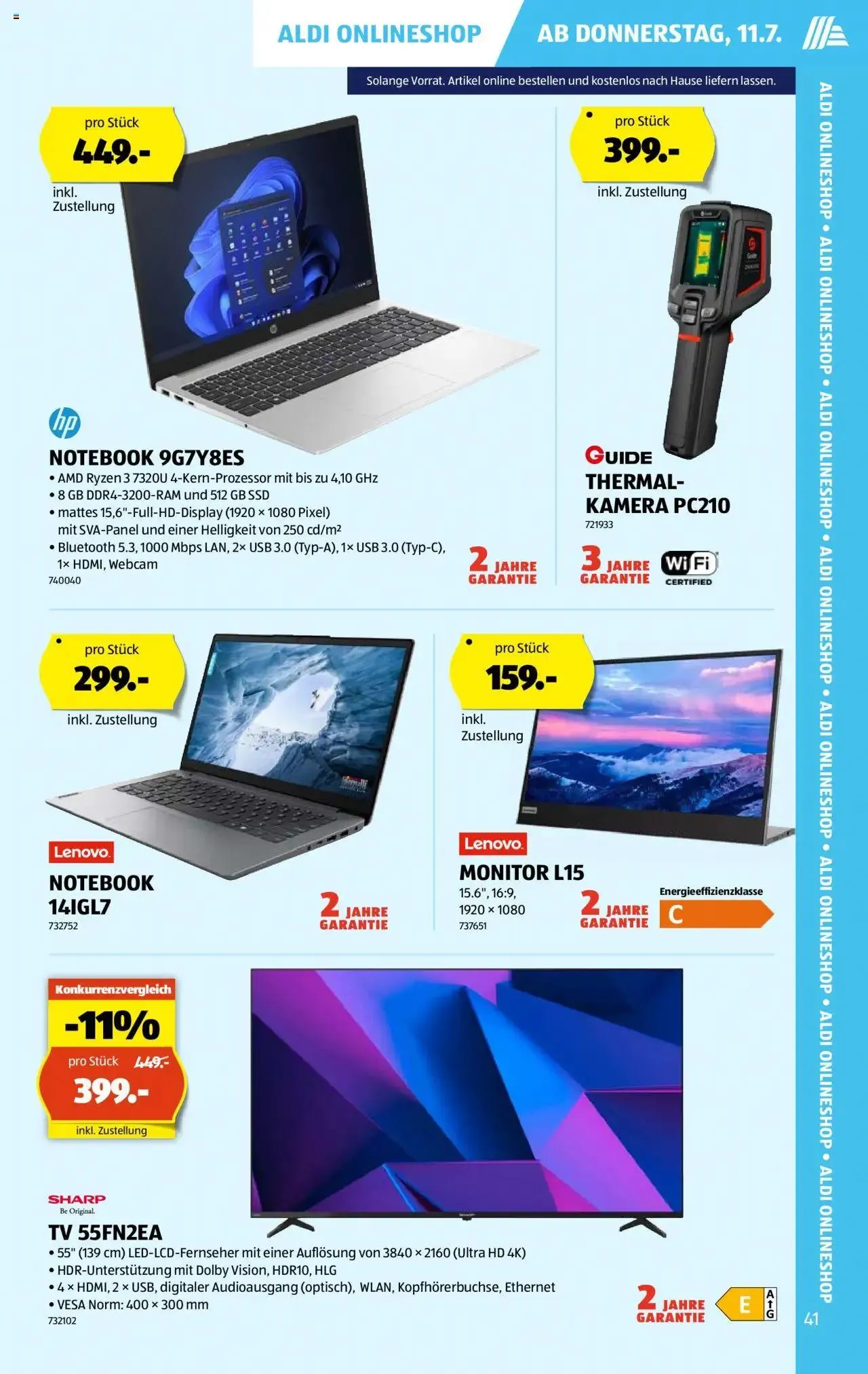 Aldi Aktionen von 11. Juli bis 17. Juli 2024 - Prospekt seite  41